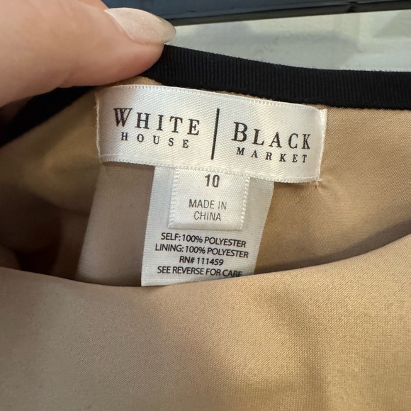 White House Black Market Tan and Black Midi Skirt size 10 - Picture 7 of 10